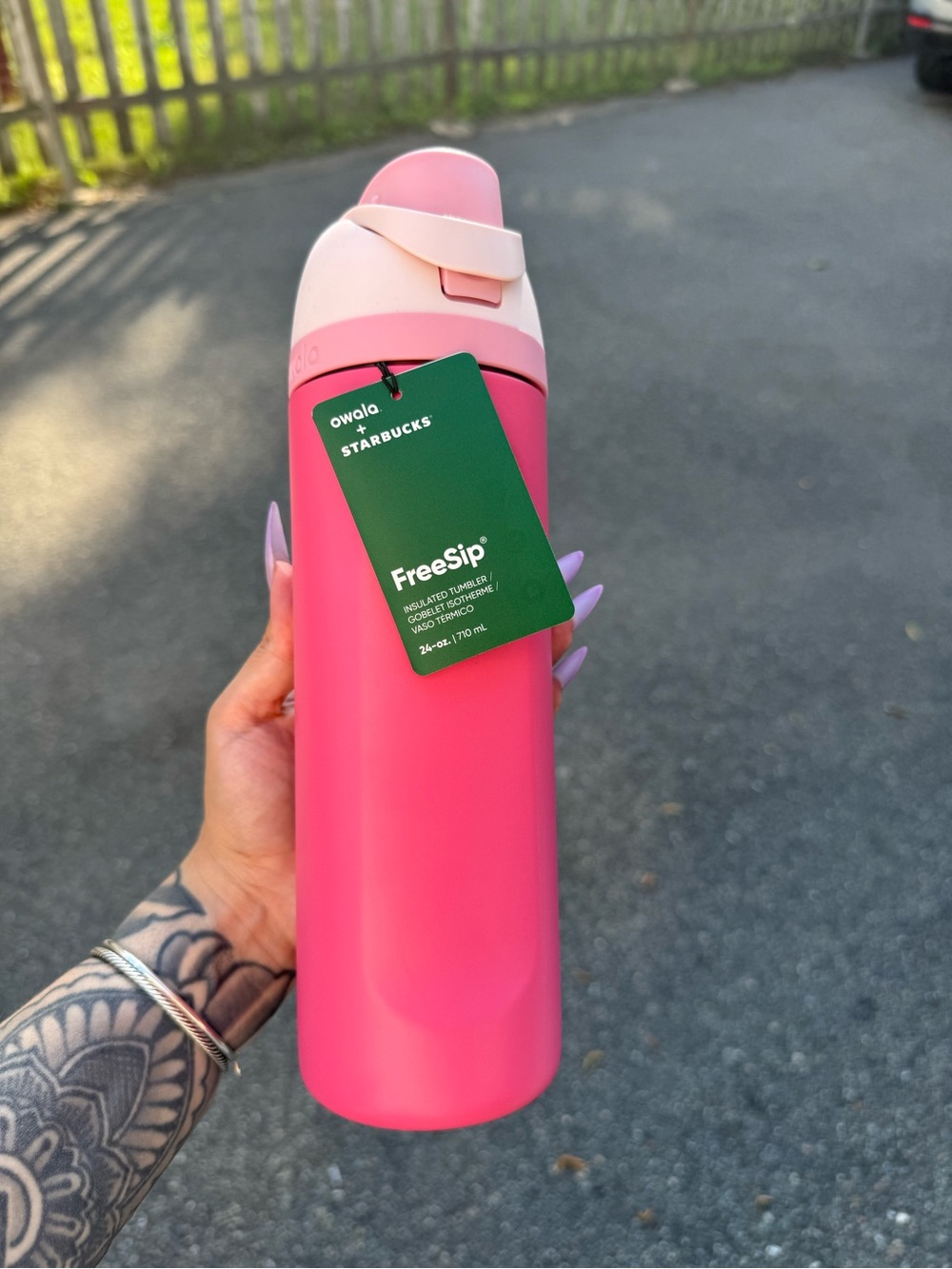 Starbucks Pink Owala Insulated Travel Bottle 24oz - Picture 2 of 3